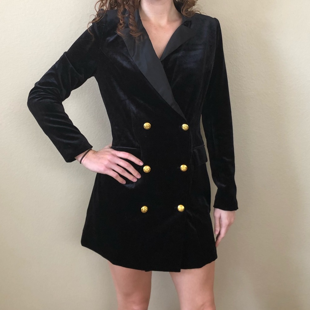 Missguided velvet blazer dress